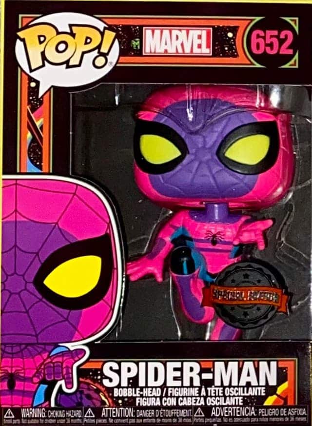 Funko Pop Marvel SpiderMan Black Light 652 Frida Funko